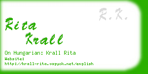 rita krall business card